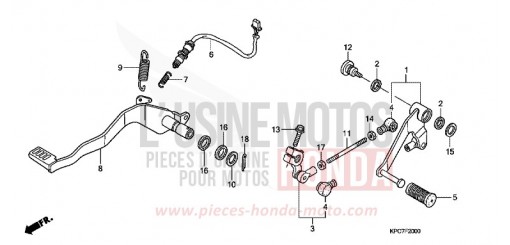 PEDALE XL125V9 de 2009